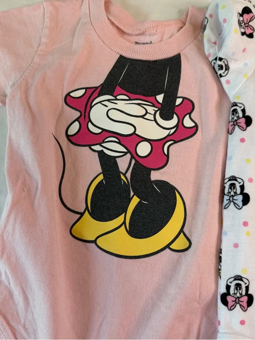 Disney Minnie Mouse Pink & White Girls One-Piece Bodysuits - 3-Pack